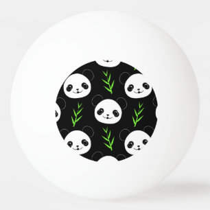 Kawaii Panda Patroon Bamboe in Zwart Wit Groen Pingpongbal