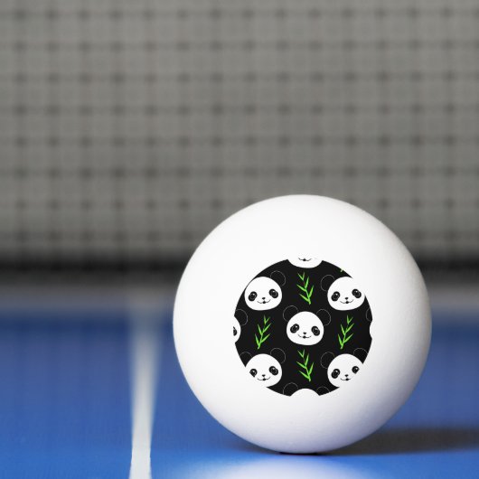 Kawaii Panda Patroon Bamboe in Zwart Wit Groen Pingpongbal (Net)