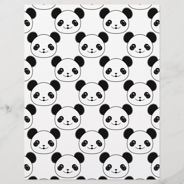 Kawaii Panda-patroon in zwart-wit (Voorkant)