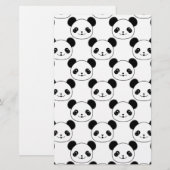 Kawaii Panda-patroon in zwart-wit Briefpapier (Voorkant / Achterkant)