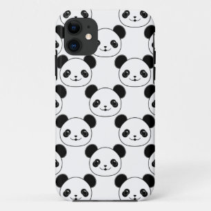 Kawaii Panda-patroon in zwart-wit Case-Mate iPhone Case