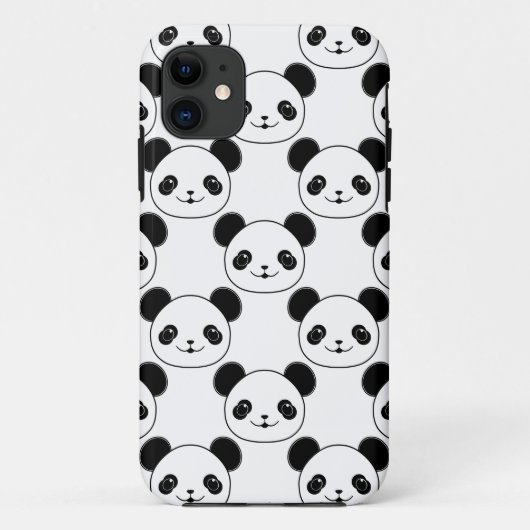 Kawaii Panda-patroon in zwart-wit Case-Mate iPhone Case (Achterkant)