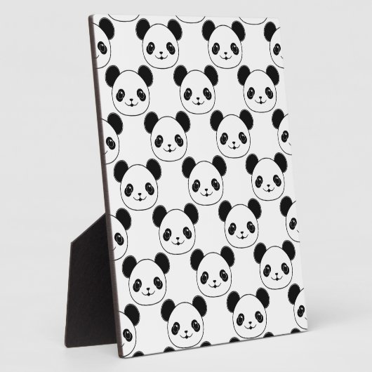 Kawaii Panda-patroon in zwart-wit Fotoplaat (Zijkant)