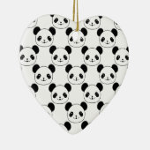 Kawaii Panda-patroon in zwart-wit Keramisch Ornament (Rechts)