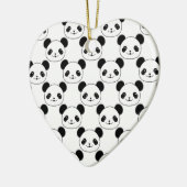 Kawaii Panda-patroon in zwart-wit Keramisch Ornament (Links)