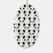 Kawaii Panda-patroon in zwart-wit Keramisch Ornament (Rechts)