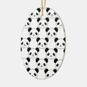 Kawaii Panda-patroon in zwart-wit Keramisch Ornament (Links)