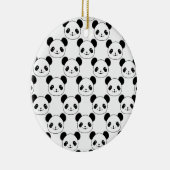 Kawaii Panda-patroon in zwart-wit Keramisch Ornament (Rechts)
