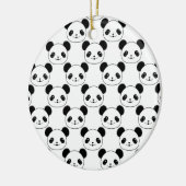 Kawaii Panda-patroon in zwart-wit Keramisch Ornament (Links)