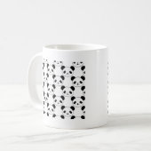 Kawaii Panda-patroon in zwart-wit Koffiemok (Voorkant links)