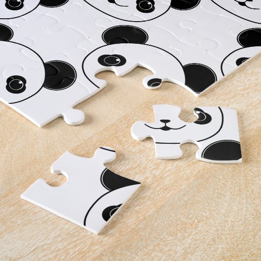 Kawaii Panda-patroon in zwart-wit Legpuzzel (Zijkant)