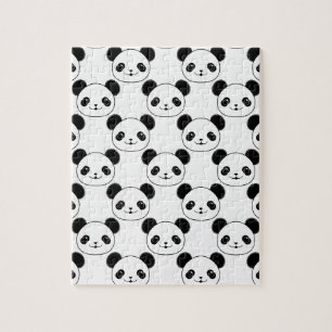 Kawaii Panda-patroon in zwart-wit Legpuzzel