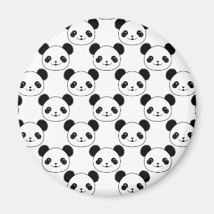 Kawaii Panda-patroon in zwart-wit Magneet