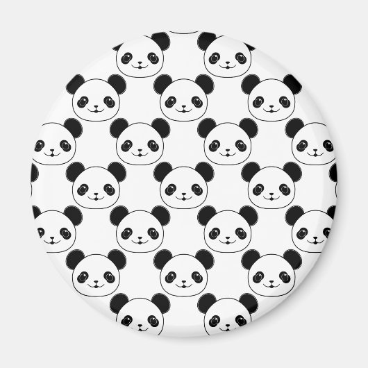 Kawaii Panda-patroon in zwart-wit Magneet (Voorkant)