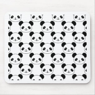 Kawaii Panda-patroon in zwart-wit Muismat
