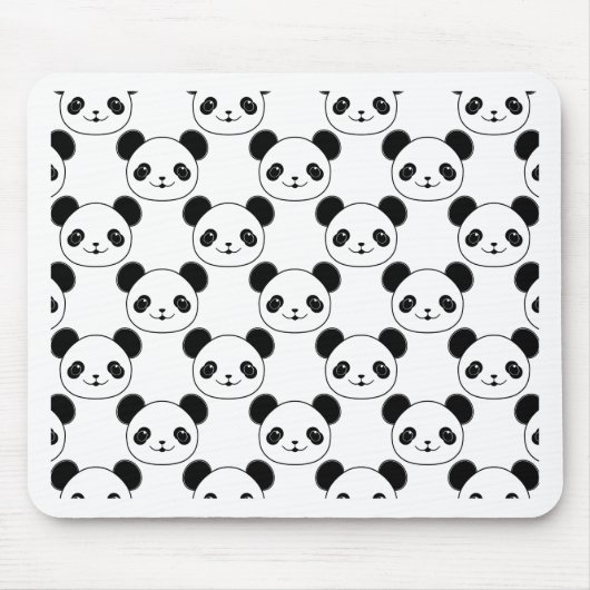 Kawaii Panda-patroon in zwart-wit Muismat (Voorkant)