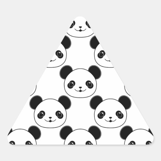 Kawaii Panda-patroon in zwart-wit Sticker (Voorkant)
