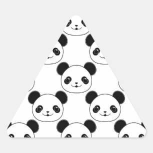 Kawaii Panda-patroon in zwart-wit Sticker