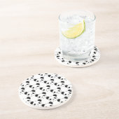 Kawaii Panda-patroon in zwart-wit Zandsteen Onderzetter (Zijkant)