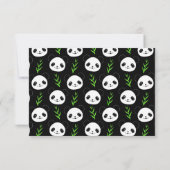 Kawaii Panda Pattern Bamboo In Black White Green Notitiekaartje (Achterkant)
