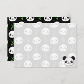 Kawaii Panda Pattern Bamboo In Black White Green Notitiekaartje (Voorkant / Achterkant)