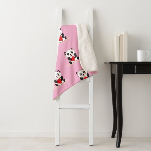 Kawaii Panda Pluche Deken voor Kinderen (In situ)
