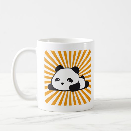 Kawaii panda pop oranje koffiemok (Links)