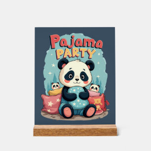 Kawaii Panda Pyjama Feestje Gezellige Slaapfeestje Acryl Bord