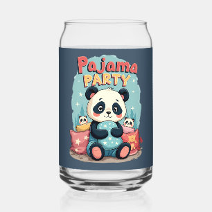 Kawaii Panda Pyjama Feestje Gezellige Slaapfeestje Blikvorm Glas