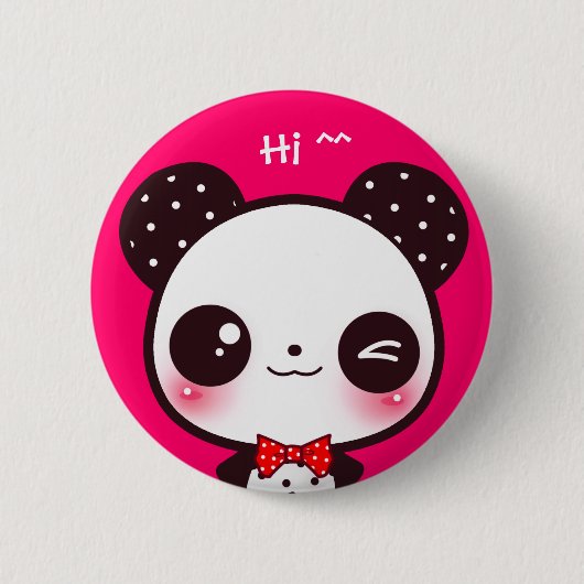Kawaii panda ronde button 5,7 cm (Voorkant)