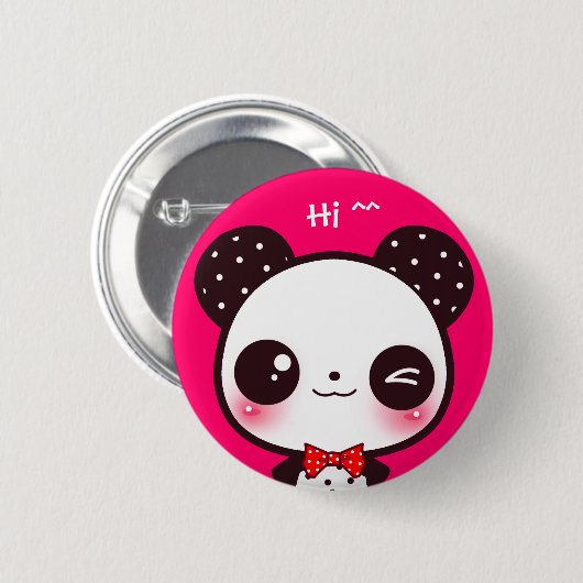 Kawaii panda ronde button 5,7 cm (Voorkant /achterkant)
