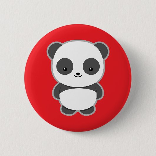 Kawaii Panda Ronde Button 5,7 Cm (Voorkant)