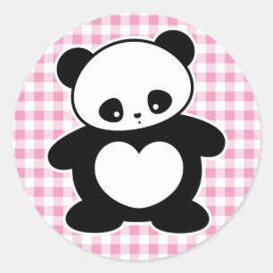Kawaii panda ronde sticker