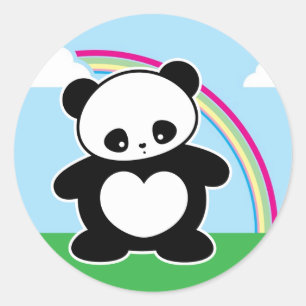 Kawaii panda ronde sticker