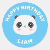 Kawaii Panda Ronde Sticker (Voorkant)