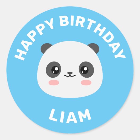 Kawaii Panda Ronde Sticker (Voorkant)
