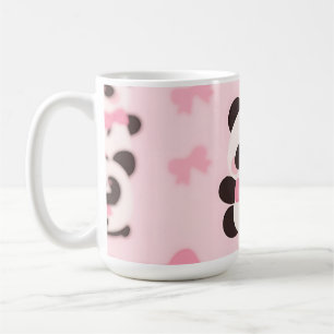 Kawaii Panda Roze Strik Patroon Koffiemok