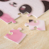 Kawaii Panda Roze Strik Patroon Legpuzzel (Zijkant)