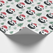 Kawaii Panda Santa Winter vakantiepatroon Cadeaupapier (Hoek)