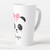 Kawaii panda schattig gepersonaliseerd latte mok (Rechterhoek)