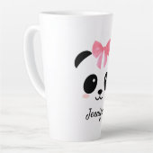 Kawaii panda schattig gepersonaliseerd latte mok (Linkerhoek)