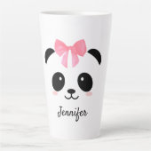 Kawaii panda schattig gepersonaliseerd latte mok (Voorkant)