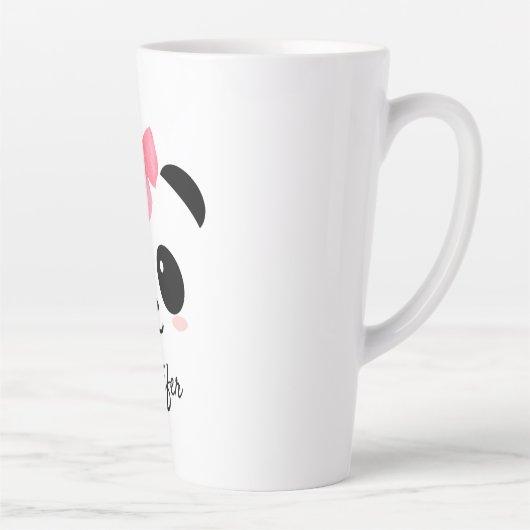 Kawaii panda schattig gepersonaliseerd latte mok (Rechts)