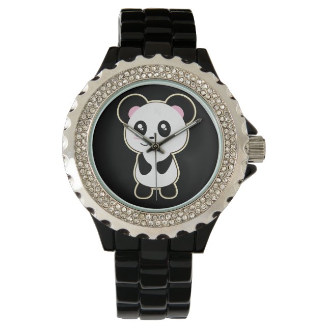 Kawaii Panda schattig Horloge (Voorkant)
