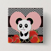 Kawaii Panda schattig Vierkante Button 5,1 Cm (Voorkant)