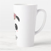 Kawaii panda schattige bloem gepersonaliseerd latte mok (Rechts)