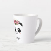Kawaii panda schattige, gepersonaliseerde latte mo mok (Rechterhoek)
