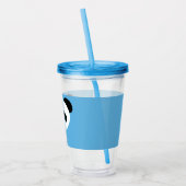Kawaii Panda Schattige Kinder Blauw Gepersonalisee Acryl Drinkbeker (Links)