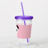 Kawaii Panda Schattige Kinder Roze Gepersonaliseer Acryl Drinkbeker (Links)