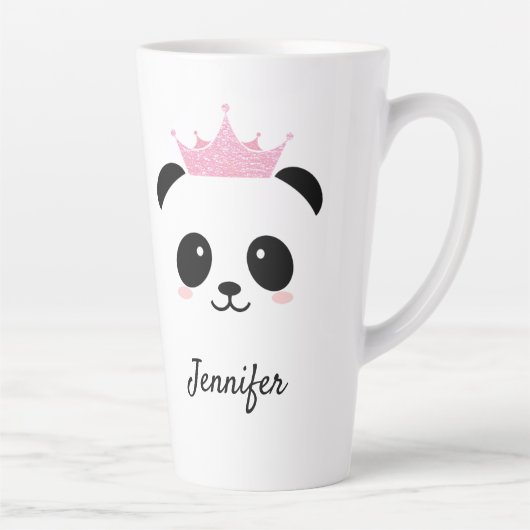 Kawaii panda schattige koningin gepersonaliseerd latte mok (Rechts)